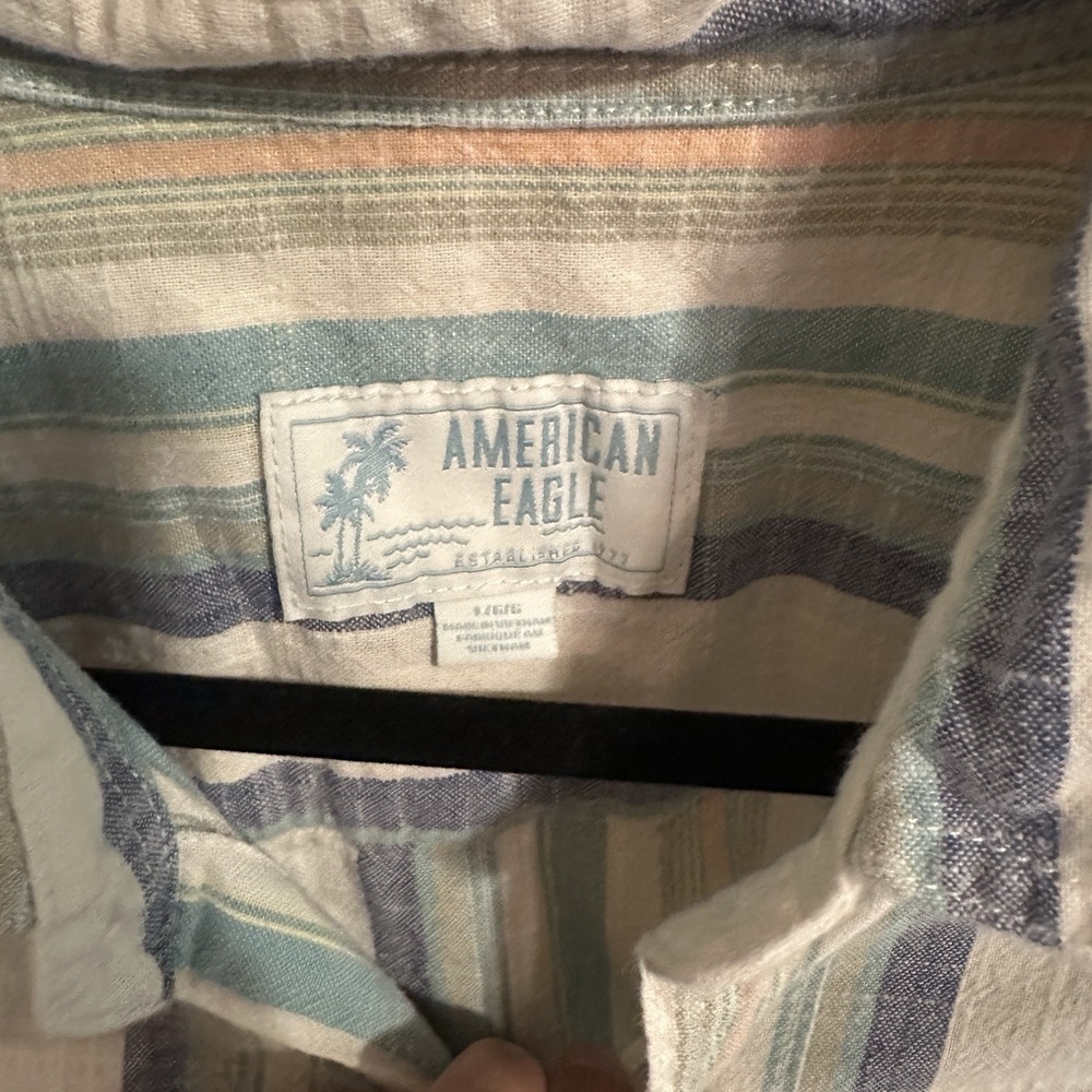 Vintage Y2K American Eagle Short Sleeve Button Down Men's Shirt Size L - Picture 3 of 6